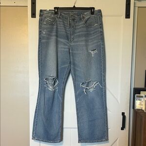 NWT American Eagle Plus Size 20 Distressed Wide Leg Jeans